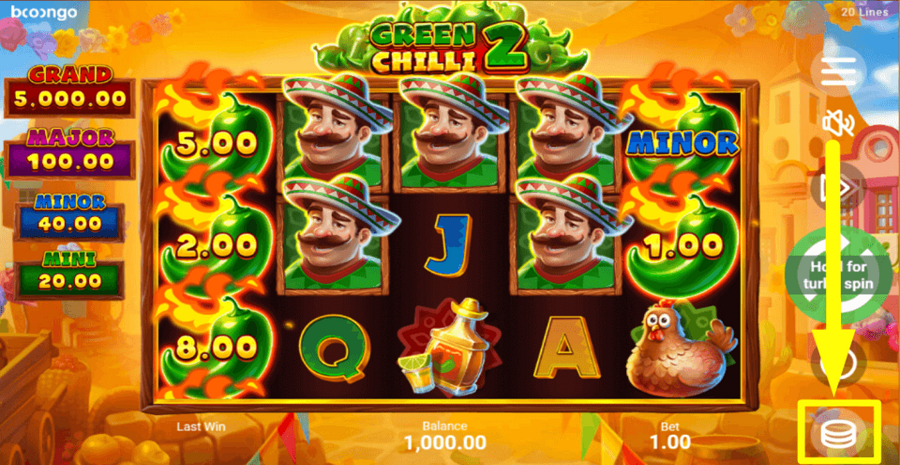 Green Chilli 2 Hold And Win Bet Value