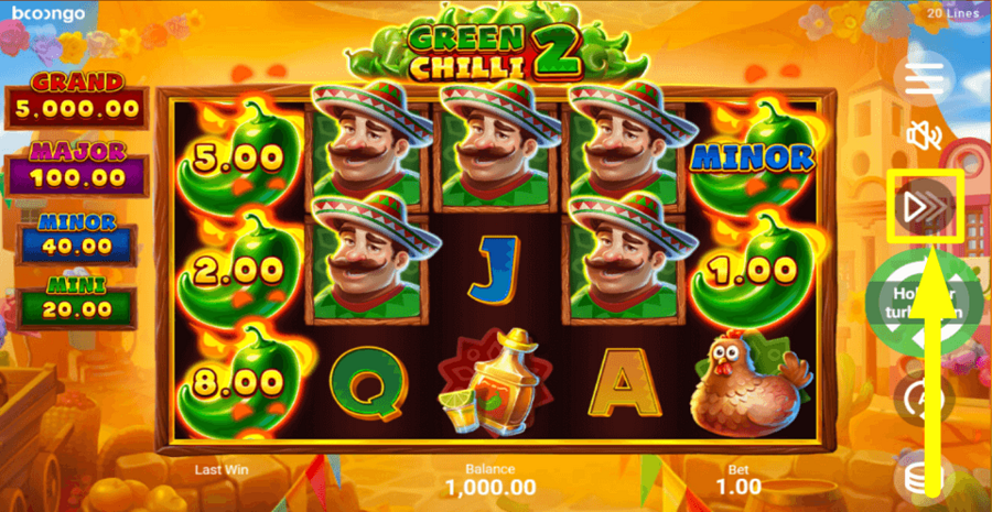 Green Chilli 2 Hold And Win Turbo Spin Feature