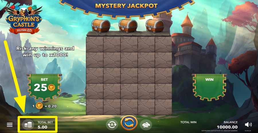 Gryphons Castle Rush 25 Adjust Bet