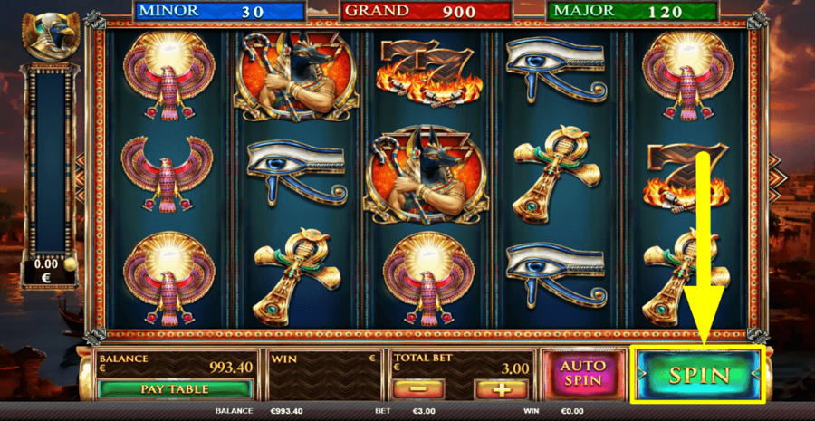 Guardians Of Luxor 2 Spin Button