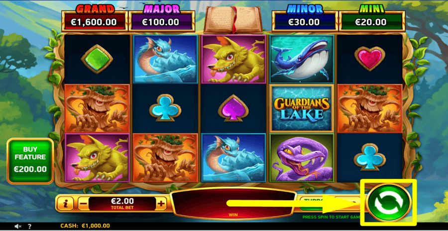 Guardians Of The Lake Spin Button