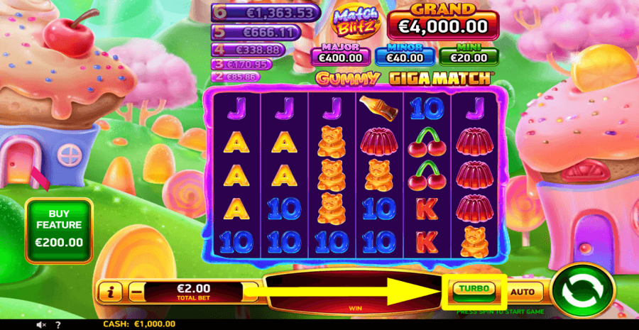 Gummy Giga Match Turbo Feature