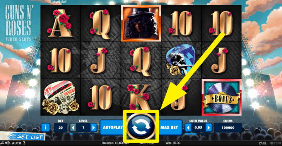 Guns N Roses Spin Button