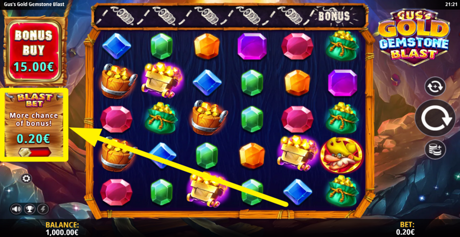 Guss Gold Gemstone Blast Boost Bet