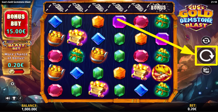 Guss Gold Gemstone Blast Spin
