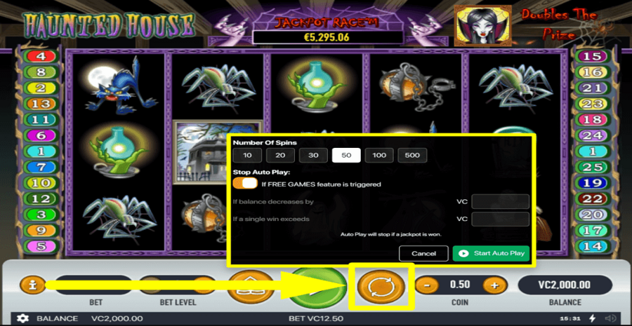 Habanero Haunted House Autoplay Feature