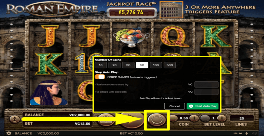 Habanero Roman Empire Autoplay Feature