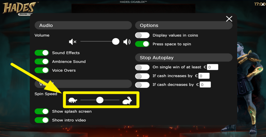 Hades Gigablox Adjust Spin Speed