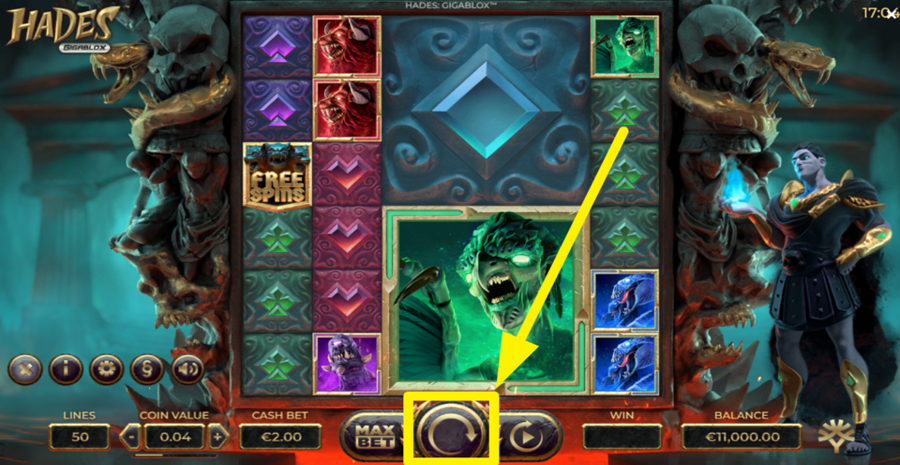Hades Gigablox Spin Button