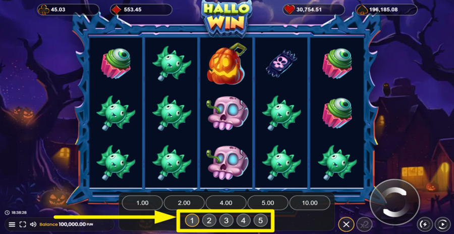 Hallo Win Adjust Bet Level