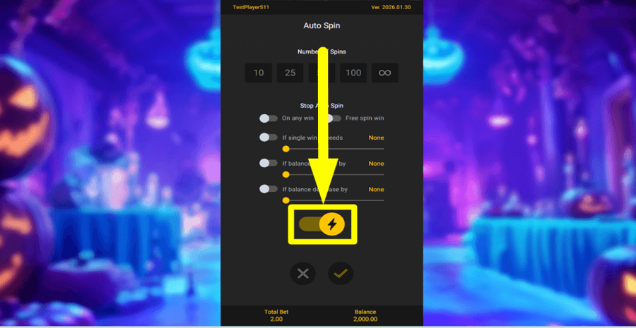 Hallo Win Party Turbo Feature