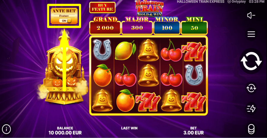 Halloween Train Ante Bet Feature