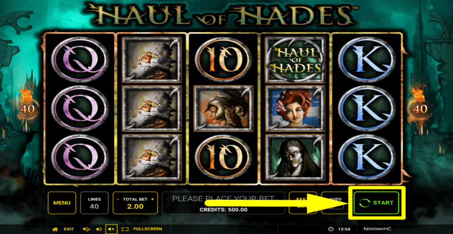 Haul Of Hades Start Button