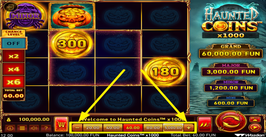 Haunted Coins x1000 Adjust Bet