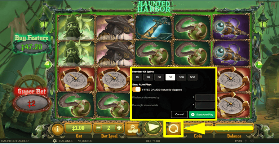 Haunted Harbor Autoplay Feature