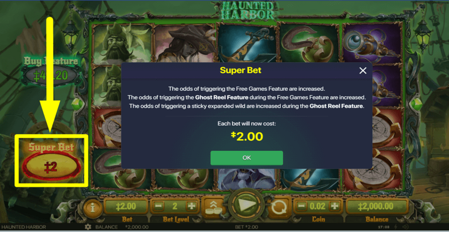 Haunted Harbor Super Bet Feature