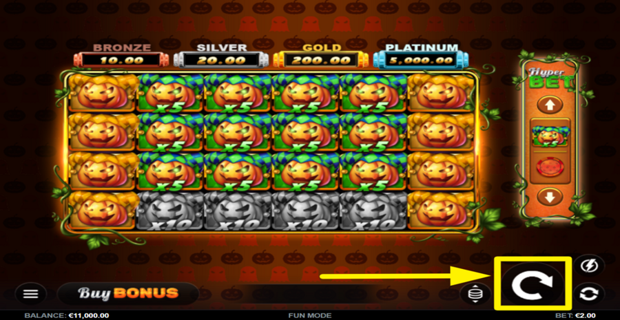 Haunted Joker Hold And Win Spin Button