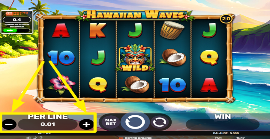 Hawaiian Waves Adjust Bet