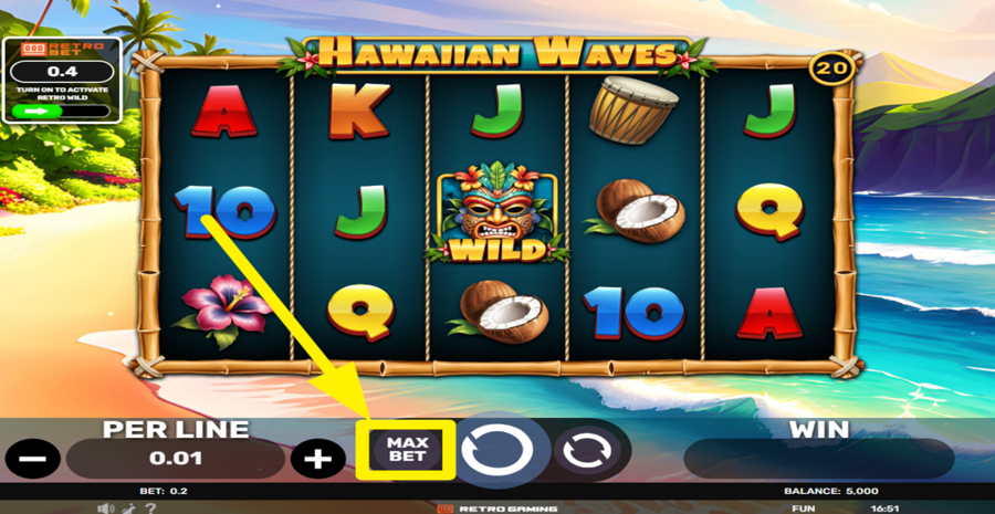 Hawaiian Waves Max Bet