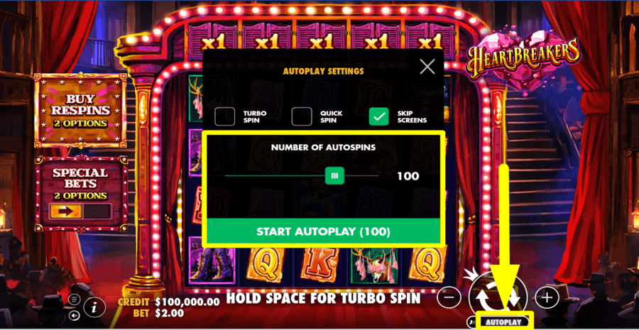 Heartbreakers Autoplay Feature