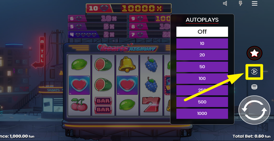 Hearts Highway Autoplay Feature