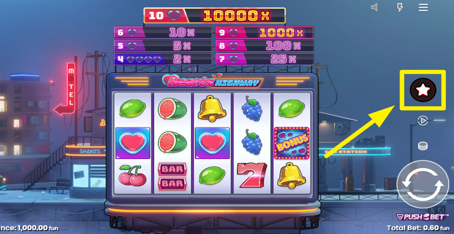 Hearts Highway Bonus Buy Feature