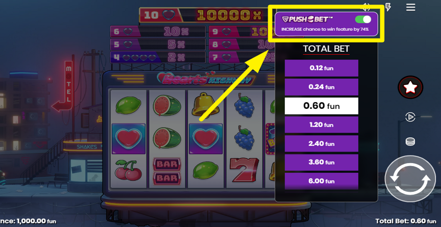 Hearts Highway Pushbet Feature