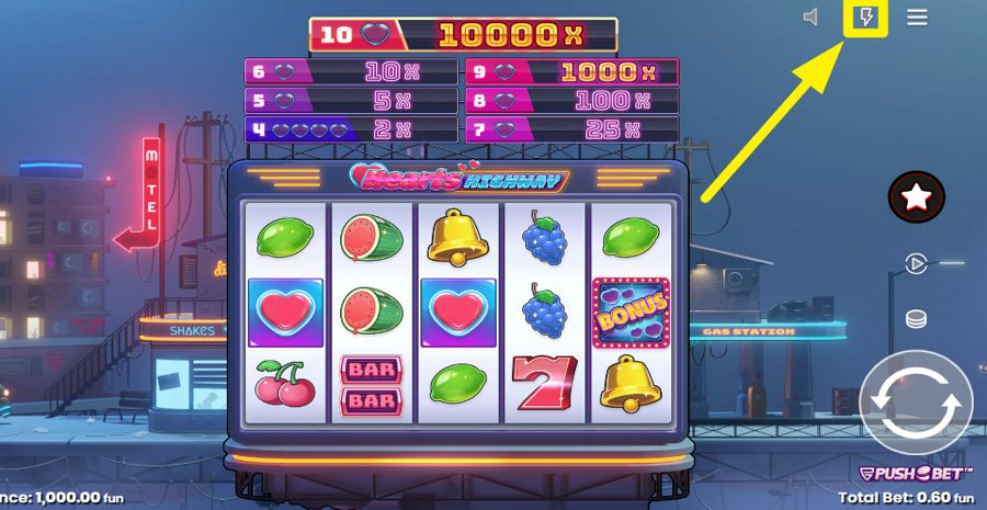 Hearts Highway Turbo Mode Feature