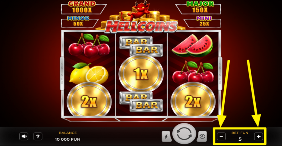 Hell Coins Adjust Bet