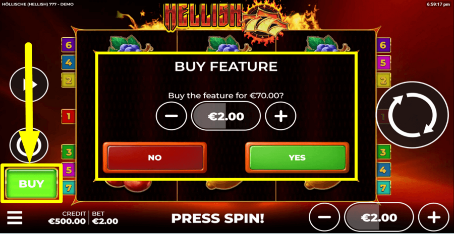 Hellish 777 Buy Feature