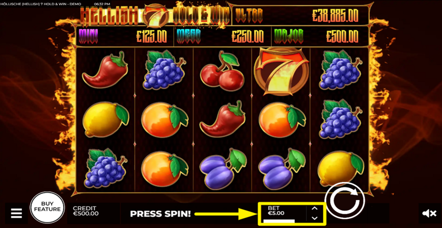 Hellish 7 Hold And Win Adjust Bet