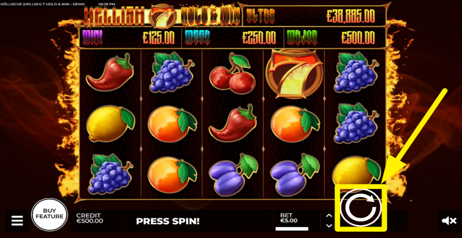 Hellish 7 Hold And Win Spin
