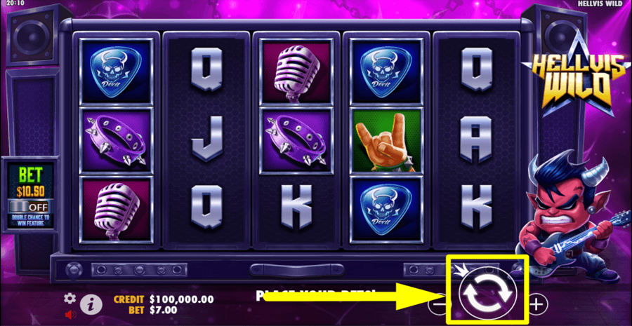 Hellvis Wild Spin Button