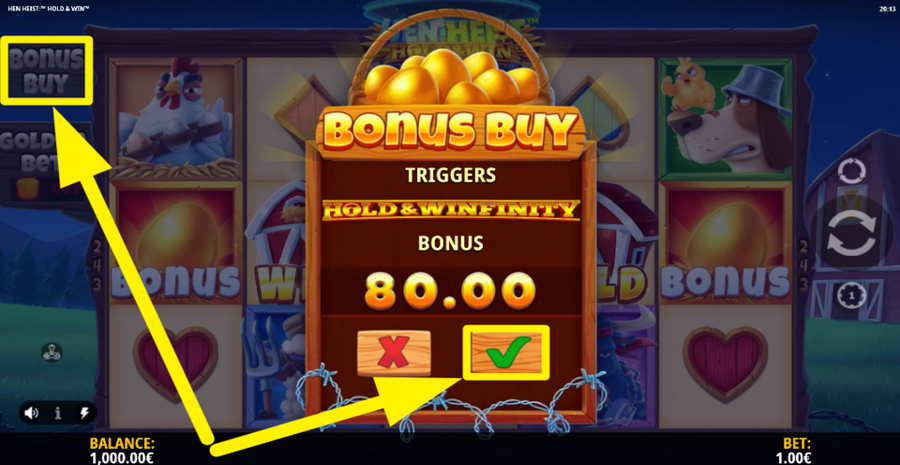 Hen Heist Hold And Win Bonus Buy