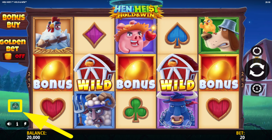 Hen Heist Hold And Win Extra Settings