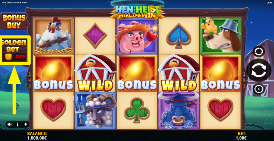 Hen Heist Hold And Win Golden Bet