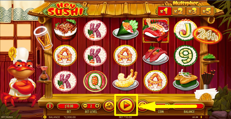 Hey Sushi Play Button