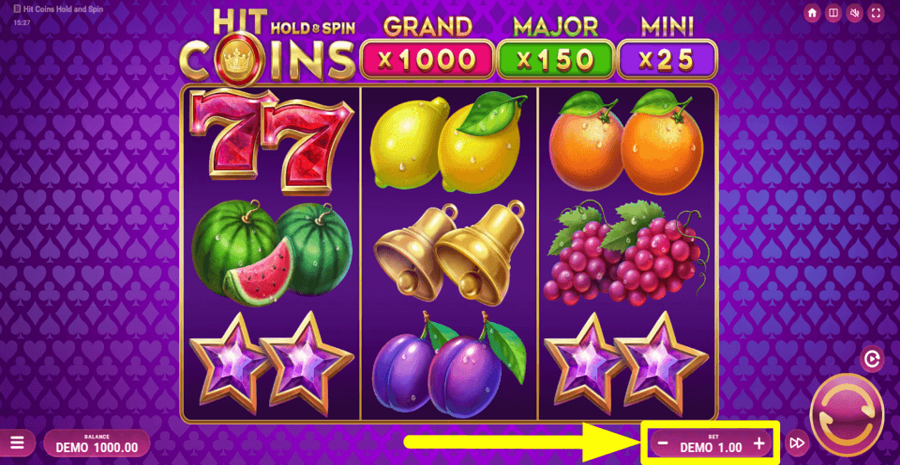 Hit Coins Hold And Spin Bet Value