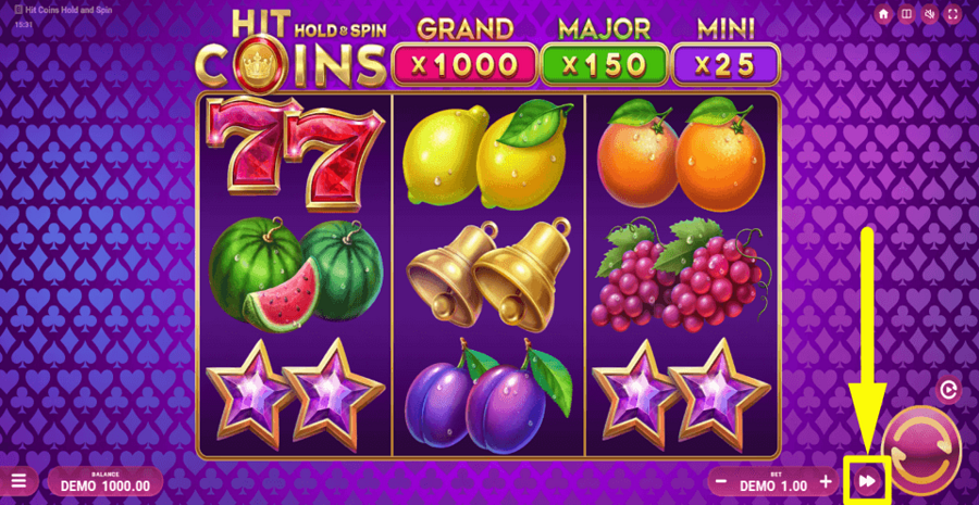 Hit Coins Hold And Spin Fast Play Feature