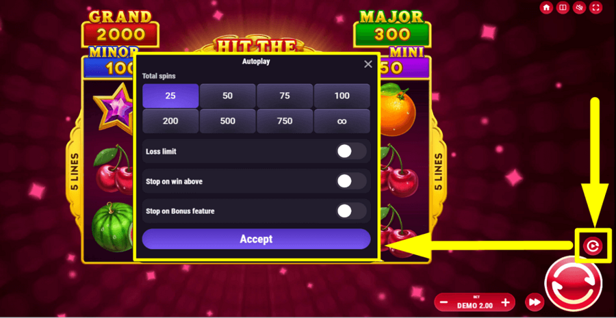 Hit The Crown Hold And Spin Autoplay Feature