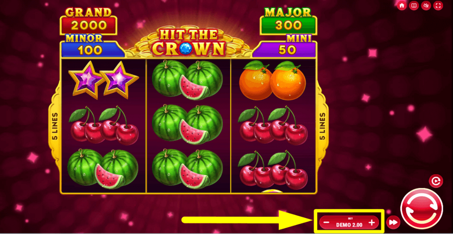 Hit The Crown Hold And Spin Bet Value