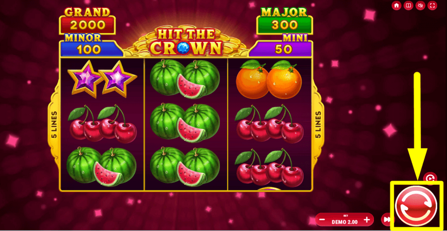 Hit The Crown Hold And Spin Spin Button
