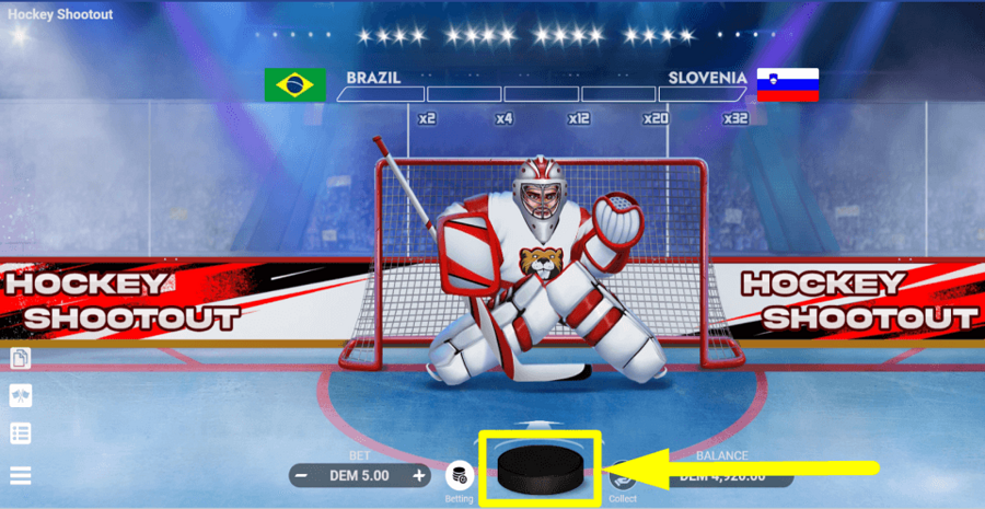Hockey Shootout Start Button