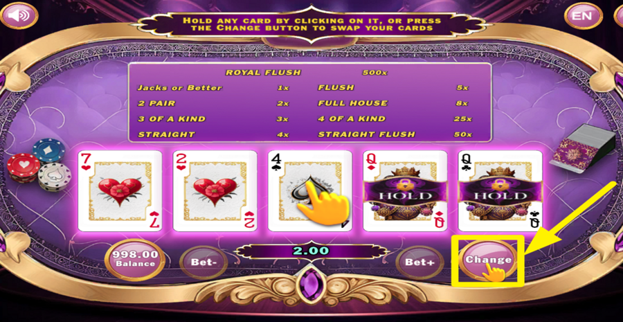 Hold And Flip Poker Frenzy Change