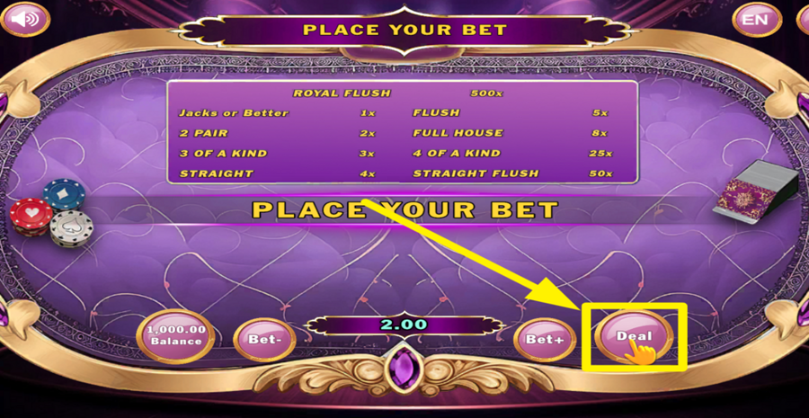 Hold And Flip Poker Frenzy Deal