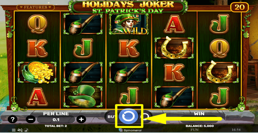Holidays Joker St Patricks Day Spin Button