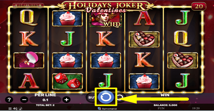 Holidays Joker Valentines Spin Button