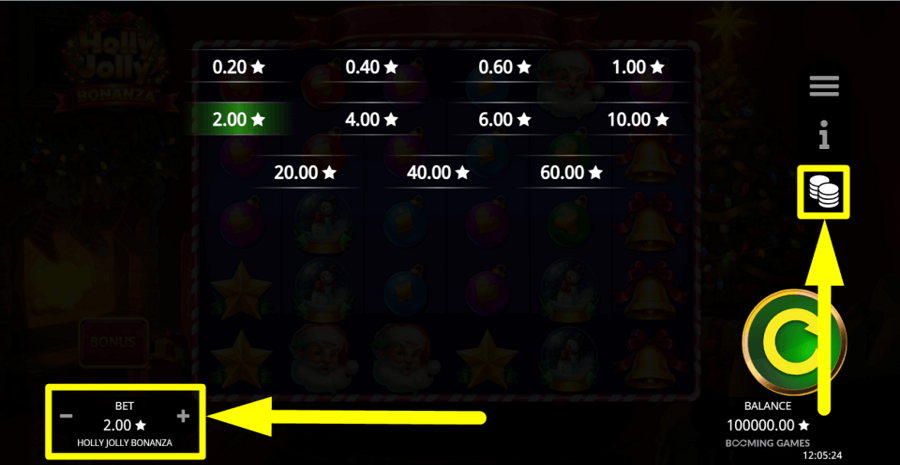 Holly Jolly Bonanza Bet Value