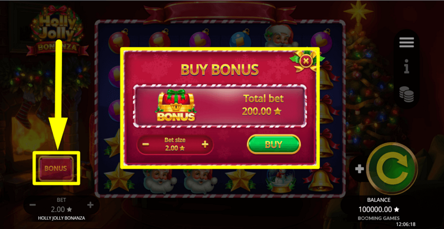Holly Jolly Bonanza Buy Bonus Feature
