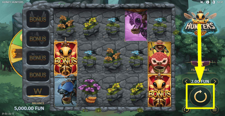 Honey Hunters Spin Button